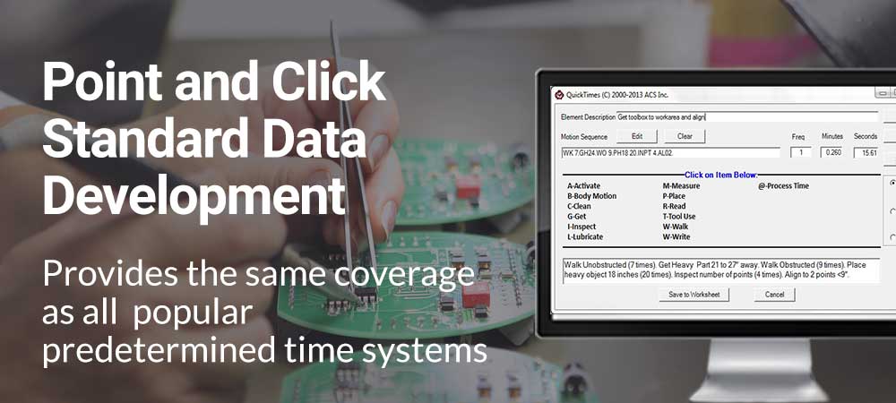 QuickTimes, standard time development, predetermined time systems, PTMS